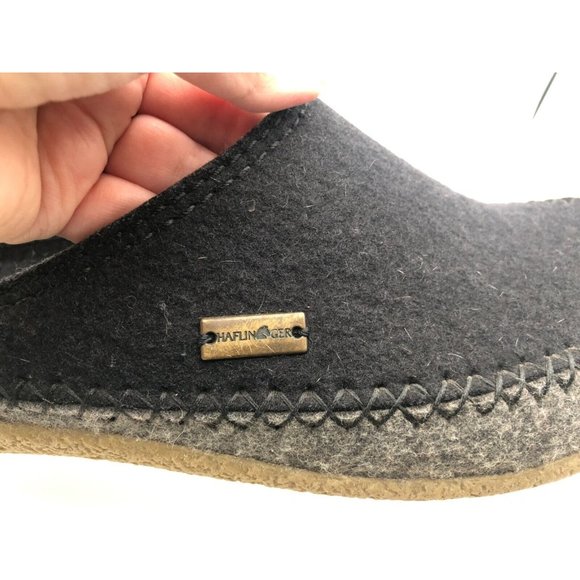 Haflinger Gray Wool and Black Clogs Slippers Men Sz 43 EU/10 US - Picture 5 of 10